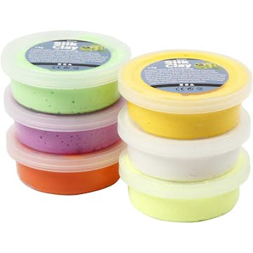 Silk Clay Creativ Company Mixade Färger Neon 6x14 g/1 Förp