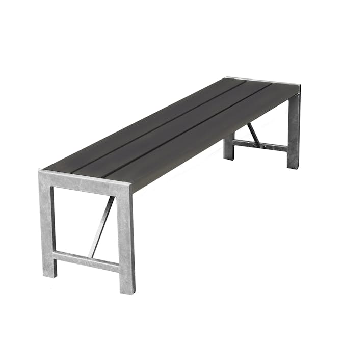 Bänk Hortus Nonwood Antracit H-Modell 180 cm Galvaniserad Ram