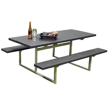 Picknickbord Hortus Nonwood Antracit Galvaniserad Ram Hel