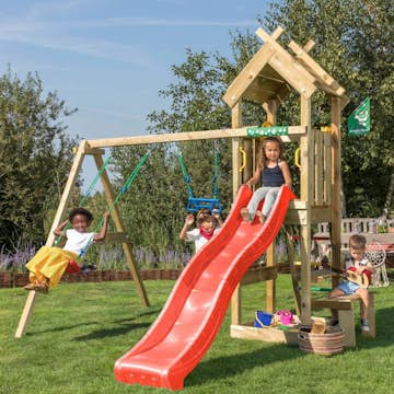 Lektorn Jungle Gym Totem Inkl Gungmodul & Röd Rutschkana