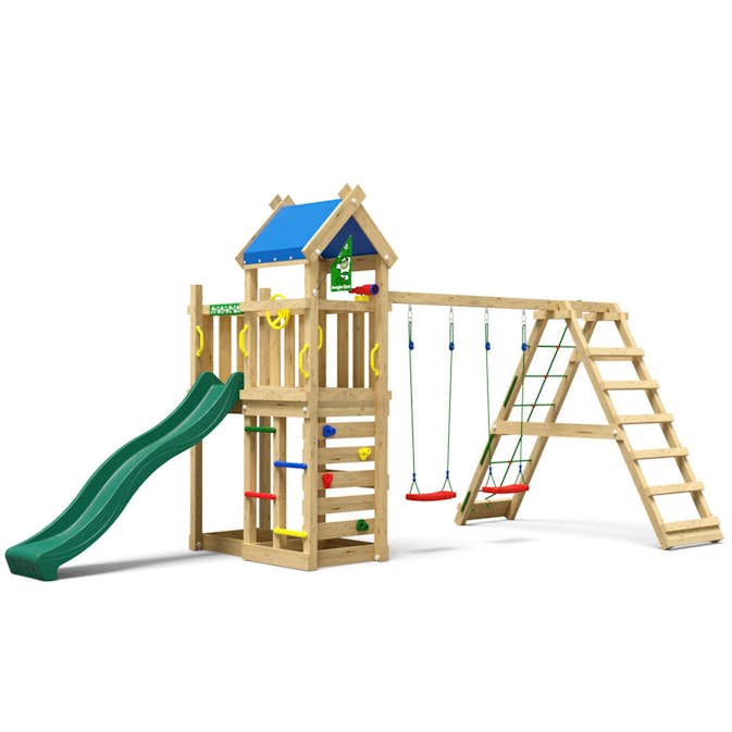 Klätterställning Jungle Gym Nomad Med Rutschkana Mörkgrön