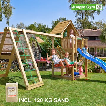 Lektorn Jungle Gym Cubby Komplett Inkl Climb Modul X'tra, 120 kg Sand och Rutschkana