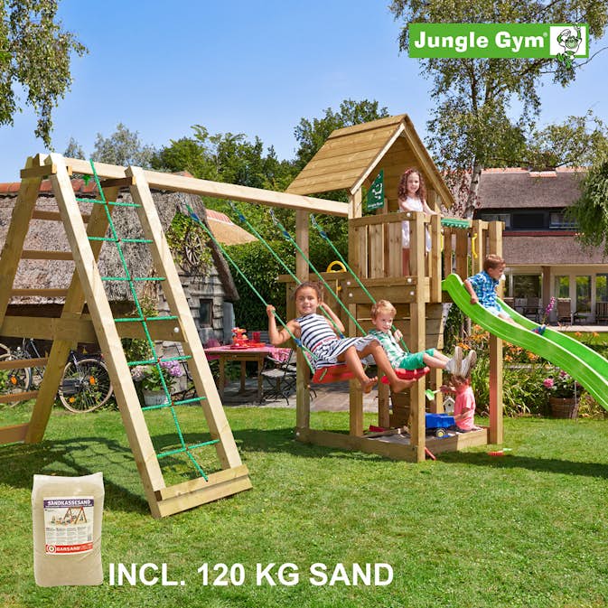 Lektorn Jungle Gym Cubby Komplett Inkl Climb Modul X'tra, 120 kg Sand och Rutschkana