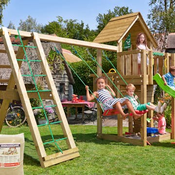 Lektorn Jungle Gym Cubby Komplett Inkl Climb Modul X'tra, 120 kg Sand och Rutschkana