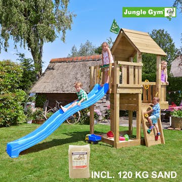 Lektorn Jungle Gym Cubby Komplett Inkl 120 kg Sand och Rutschkana