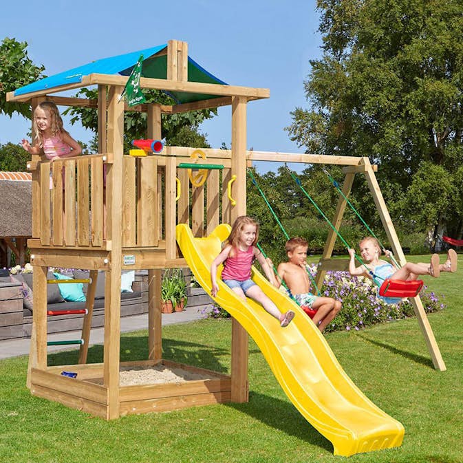 Lektorn Jungle Gym Hut inkl. Swing Modul X'tra och rutschkana