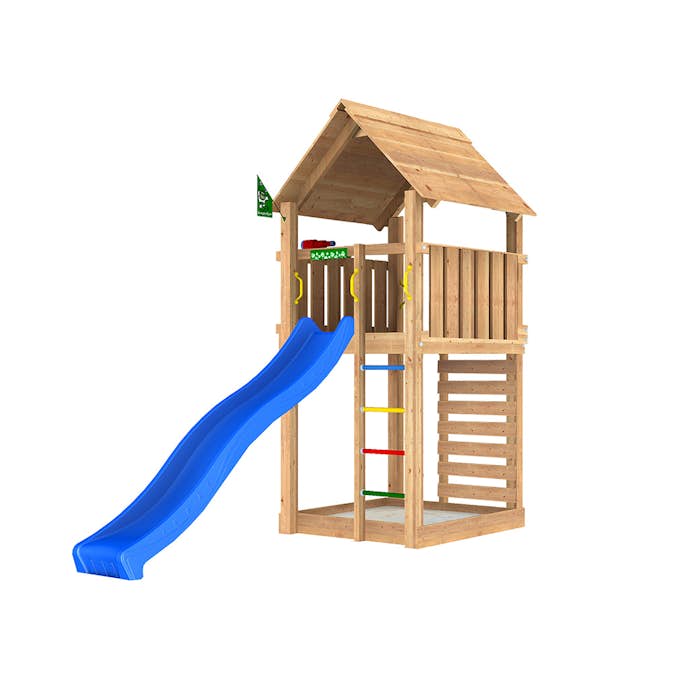 Lektorn Jungle Gym Cabin 2.1 Blå Rutschkana & Sand