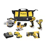 Verktygspaket Dewalt DCK501P2 18V 5 Maskiner och 2X5Ah Batterier