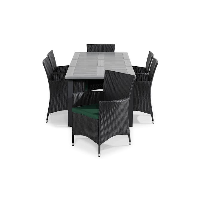 Matgrupp Comfort Garden Monaco Förlängningsbar Matgrupp Utomhus 152-210x90 cm inkl 6 Thor Fåtöljer