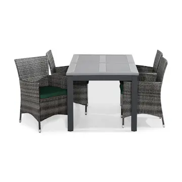 Trädgårdsgrupp Comfort Garden Monaco Förlängningsbar Matgrupp inkl 4 Thor Fåtöljer m Dyna