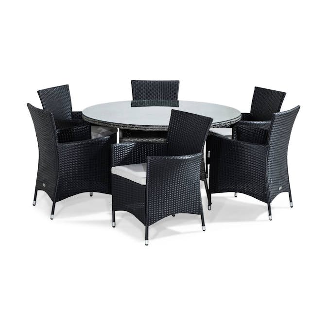 Matgrupp Comfort Garden Thor Matgrupp Utomhus 140 cm Rund inkl 6 Fåtöljer
