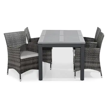 Trädgårdsgrupp Comfort Garden Monaco Förlängningsbar Matgrupp Utomhus inkl 4 Thor Fåtöljer m Dyna