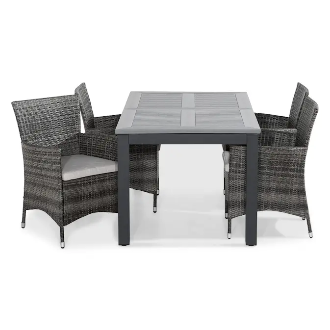 Trädgårdsgrupp Comfort Garden Monaco Förlängningsbar Matgrupp Utomhus inkl 4 Thor Fåtöljer m Dyna