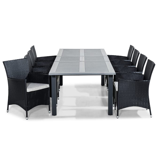 Matgrupp Comfort Garden Monaco 220-280x100 med 8 Fåtöljer Thor