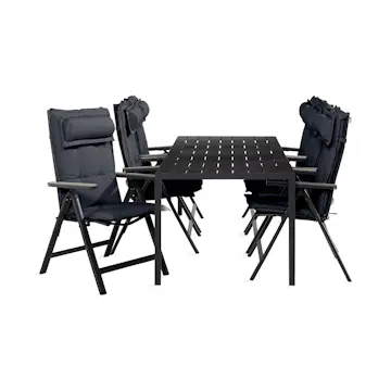 Trädgårdsgrupp Comfort Garden Tunis Matgrupp Utomhus 90x205 + 6 Monaco Light Stol m Dyna