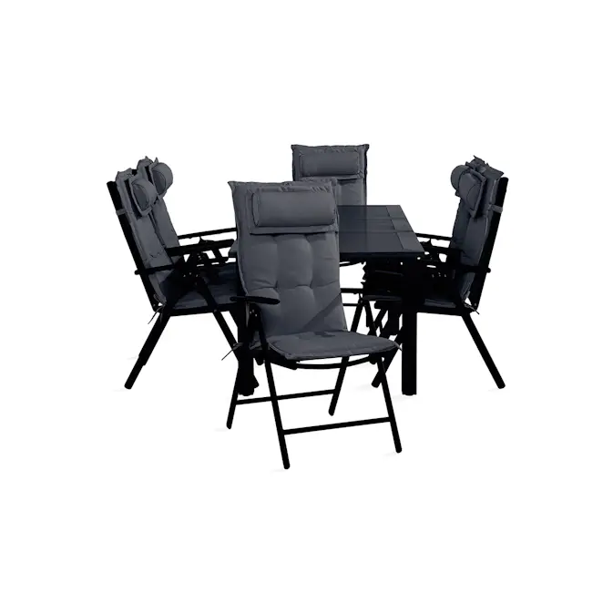 Trädgårdsgrupp Comfort Garden Monaco Matgrupp Utomhus 90x152-210 + 6 Maggie Positionsstol m Dyna