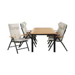 Trädgårdsgrupp deNoord Las Vegas Matgrupp Utomhus 90x152-210 + 6 Stolar m Dyna