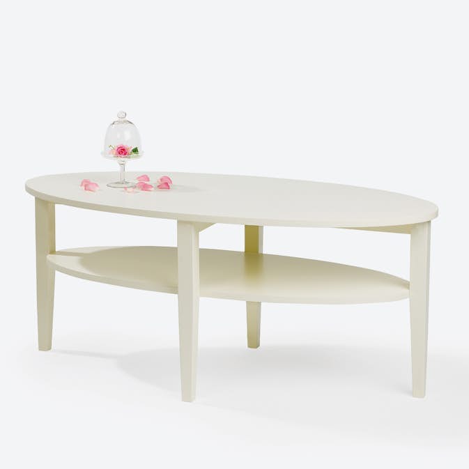 Soffbord Stenexpo Nevada Vit Ovalt Vardagsrumsbord 120cm