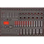 Krafthylssats 73 delar med 3/8 tum och 1/2 tumfyrkantsfäste Teng Tools TTEISK73