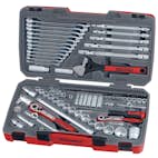 Hylsnyckelsats med 1/4 tum, 3/8 tum och 1/2 tum fyrkantsfäste Teng Tools TM106