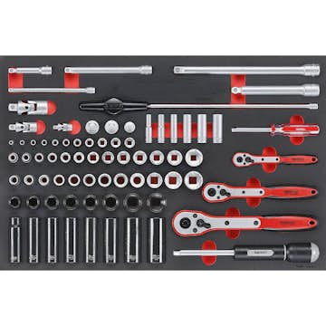 Hylsnyckelsats 77 delar Teng Tools TTESK77