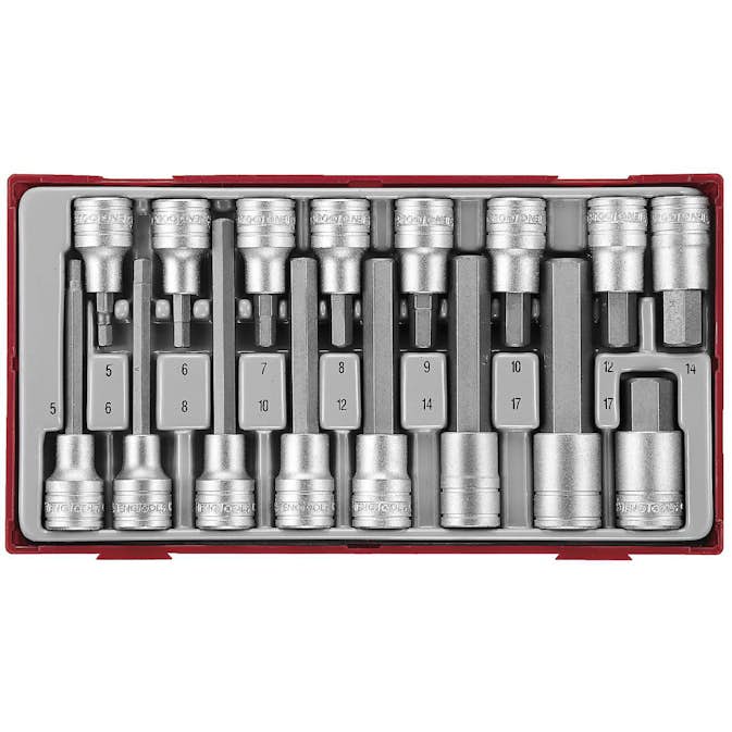 Insex hylsbitssats 16 delar med 1/2 tum fyrkantsfäste Teng Tools TTHEX16
