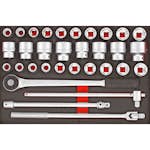 Hylsnyckelsats 32 delar med 3/4 tum fyrkantsfäste Teng Tools TTESK32
