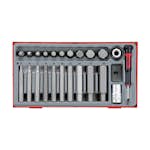 Insexhylssats 23 delar med 1/2 tum fyrkantsfäste Teng Tools TTHEX23