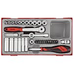 Hylsnyckelsats 35 delar med 1/4 tum fyrkantsfäste Teng Tools TT1435