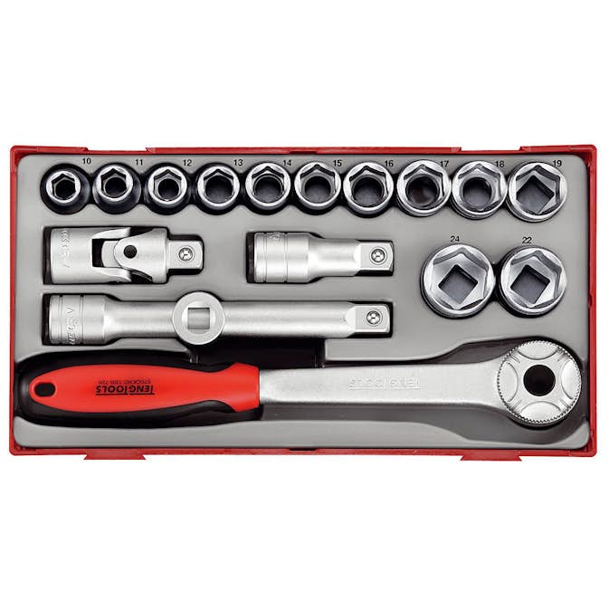 Hylsnyckelsats 18 delar med 6-kantshylsor Teng Tools TT1218 / TT1218-6