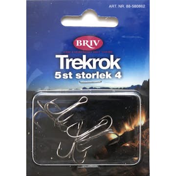 Fiskekrok Briv Trekrok 5-Pack Stl 4