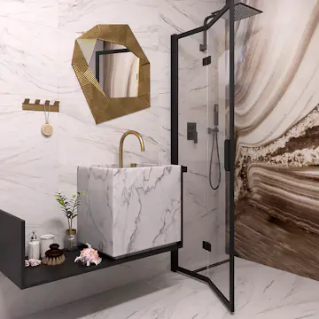 Duschdörr Hietakari Bläk 881 New York Vikbar