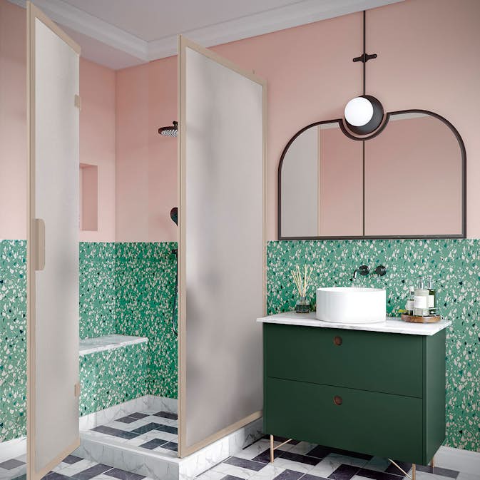 Duschhörn Hietakari Bläk 887 New York Fast Vägg och Vikbara Dörr