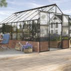 Växthus På Mur Vitavia Cassandra 11,5 kvm med Toppdekor Svart