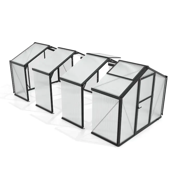 Tillbyggnad Vitavia Deimos Till Växthus Svart 3mm Härdat Glas / 10 mm Polytak