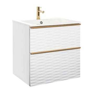 Tvättställsskåp Alterna Isella Aqua Wave med Ariella Mineralkomposit Tvättställ