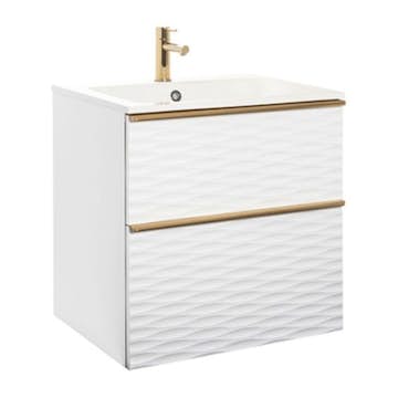 Tvättställsskåp Alterna Isella Aqua Wave med Ariella Mineralkomposit Tvättställ