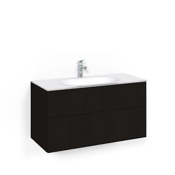 Tvättställsskåp Macro Design Crown Line med Glastvättställ