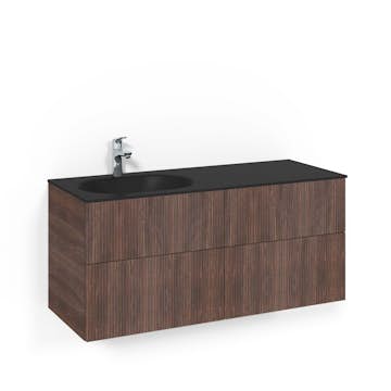 Tvättställsskåp Macro Design Crown Line med Glastvättställ