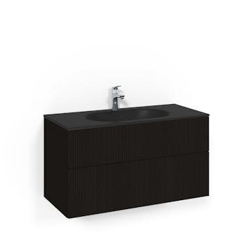 Tvättställsskåp Macro Design Crown Line med Glastvättställ