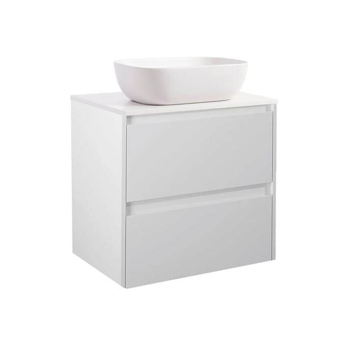 Tvättställsskåp Alterna Luxor med Bänkskiva Kvartskomposit och Rektangulärt Tvättställ