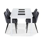 Matgrupp Basic Home Jasmin Rektangulärt Matbord 180-270 cm Förlängningsbart med 6 Giovanni Matstol