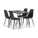 Matgrupp Basic Home MarcelenRektangulärt Matbord 120 cm med 4 Nibe Matstol