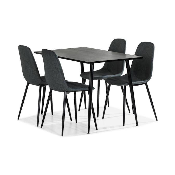 Matgrupp Basic Home MarcelenRektangulärt Matbord 120 cm med 4 Nibe Matstol