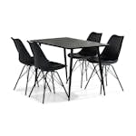 Matgrupp Basic Home Marcelen Rektangulärt Matbord 120 cm med 4 Shell Matstol