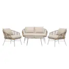 Loungegrupp Baltic Garden Julia 2-sits soffa med 2 st fåtöljer och soffbord inkl Dynor