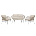 Loungegrupp Baltic Garden Julia 2-sits soffa med 2 st fåtöljer och soffbord inkl Dynor