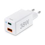 Miniladdare HAMA USB-C + USB-A Qualcomm 3.0 38W Vit
