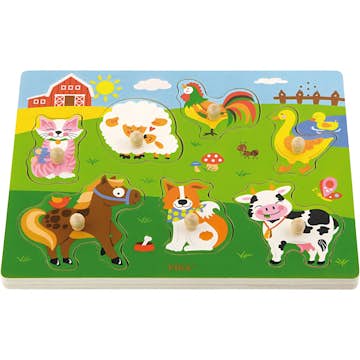 Träpussel Creativ Company VIGA Bondgårdsdjur med Ljud