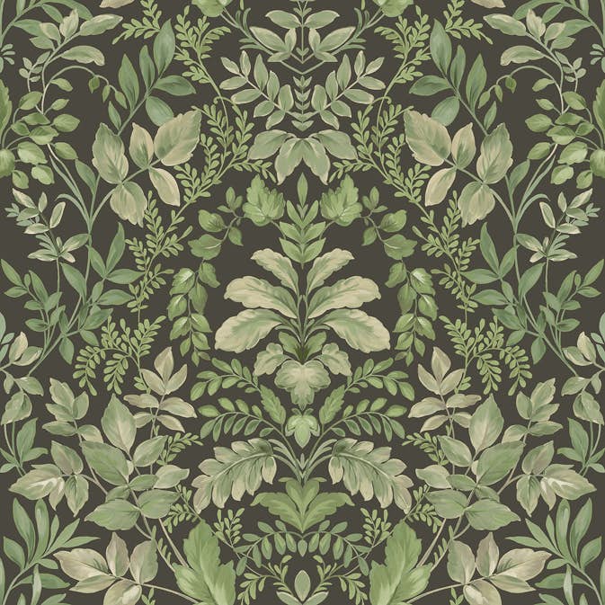 Tapet Holden The Lost Gardens Tavira Charcoal Green 91693